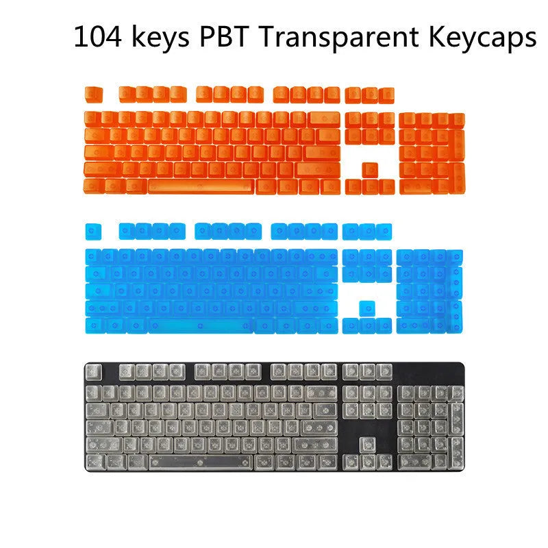 104-key PBT transparent keycap set in four translucent colours OEM profile mechanical keyboard