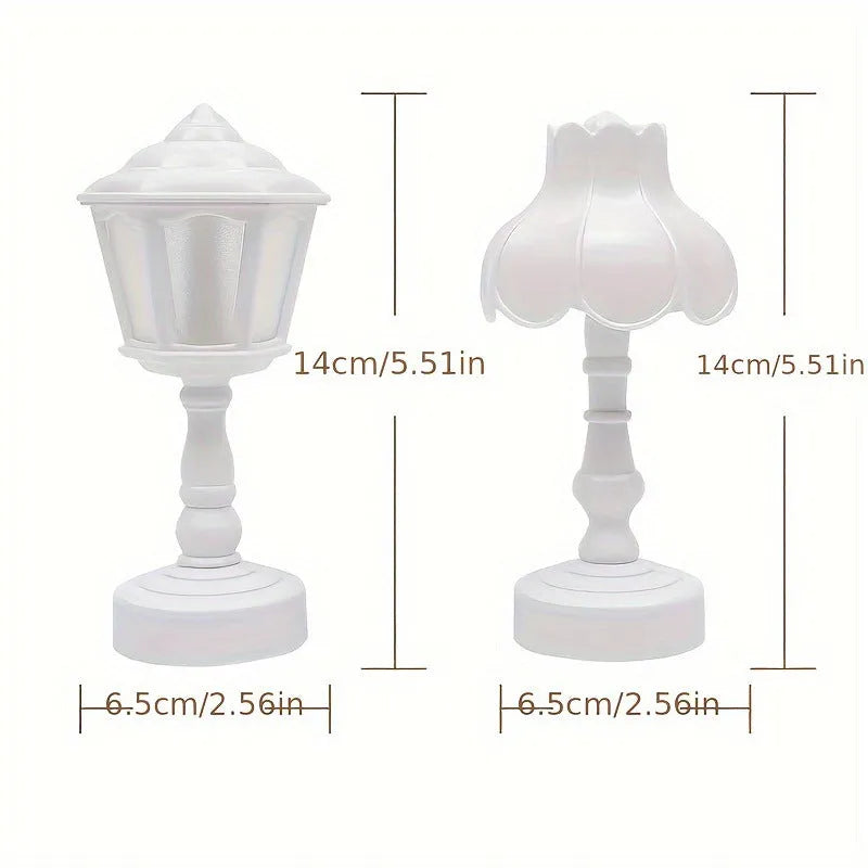 Retro pagoda lotus atmosphere small night lamp with built-in battery, geometric stereo design, light purple colour