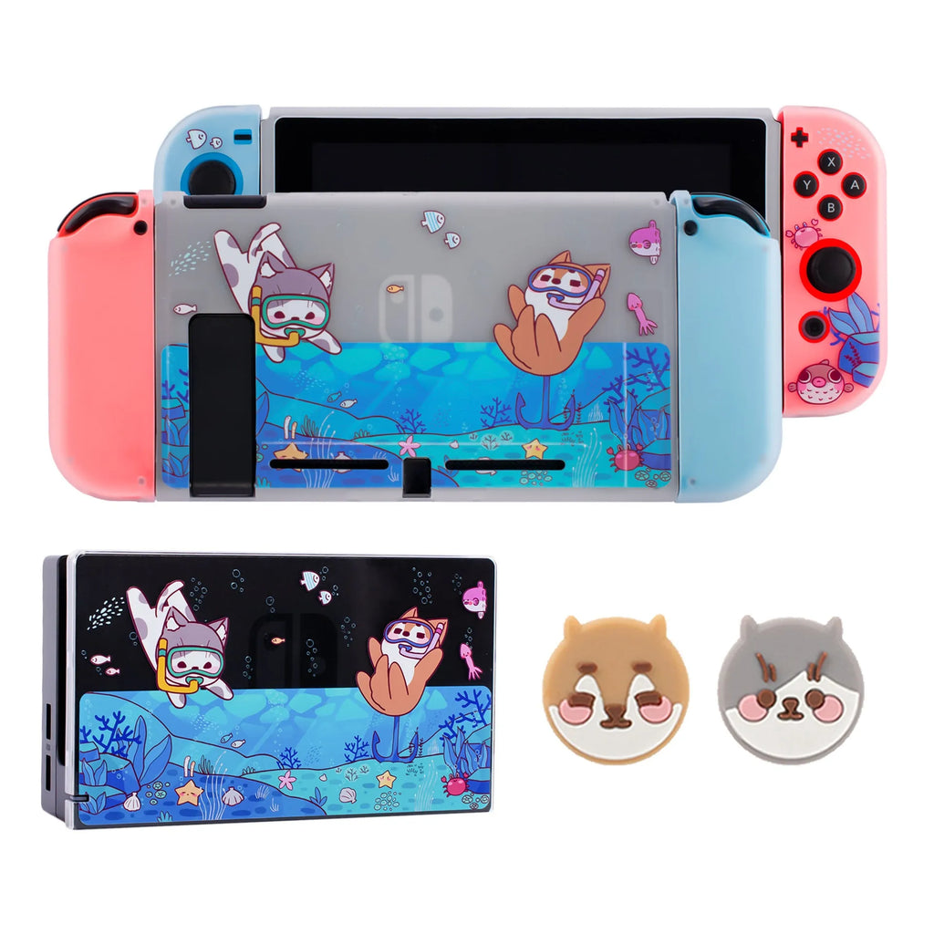 Nintendo Switch OLED Submarine Exploration TPU PC protective case cover with two-layer construction