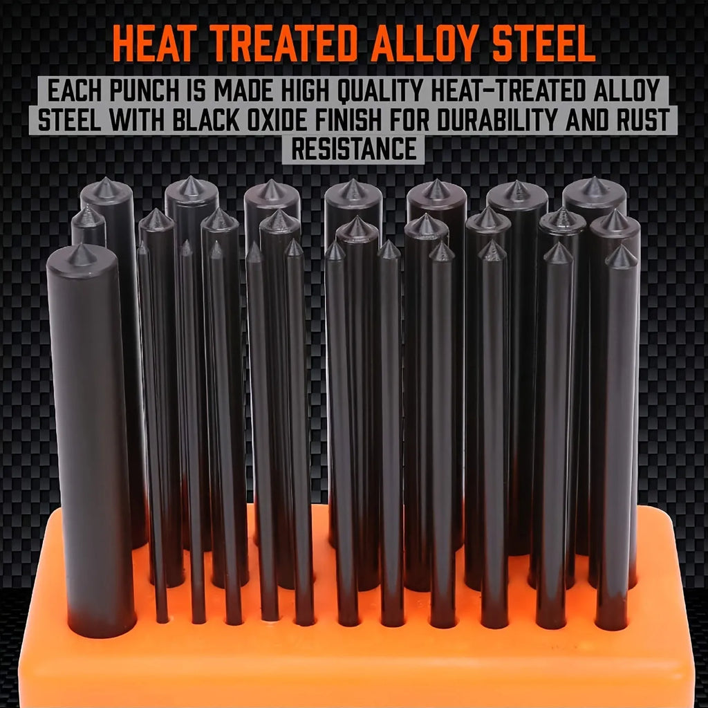 Household portable metal punch head punch needle tool in orange colour with alloy plastic construction