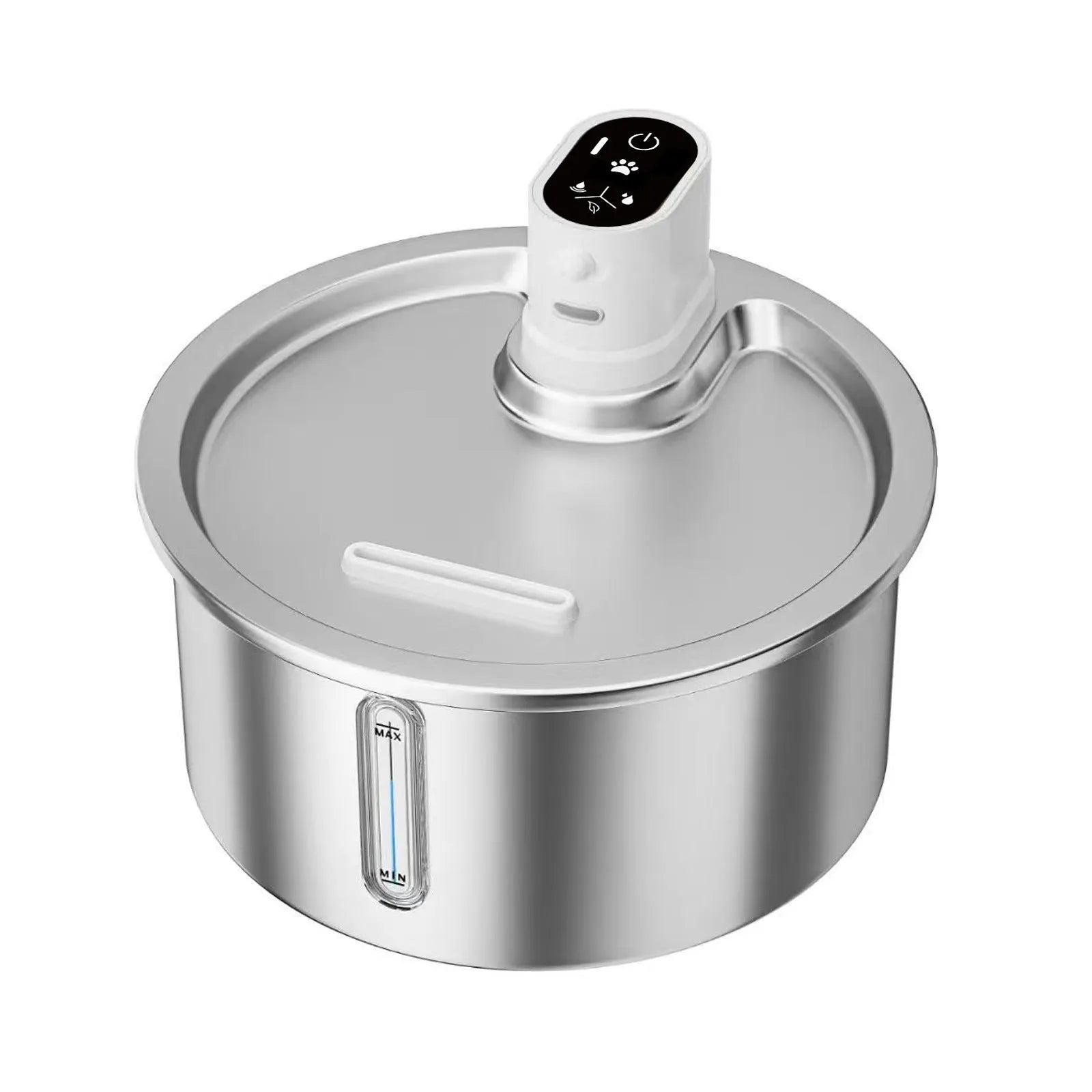 Stainless steel heated water fountain for cats and dogs with nine temperature settings