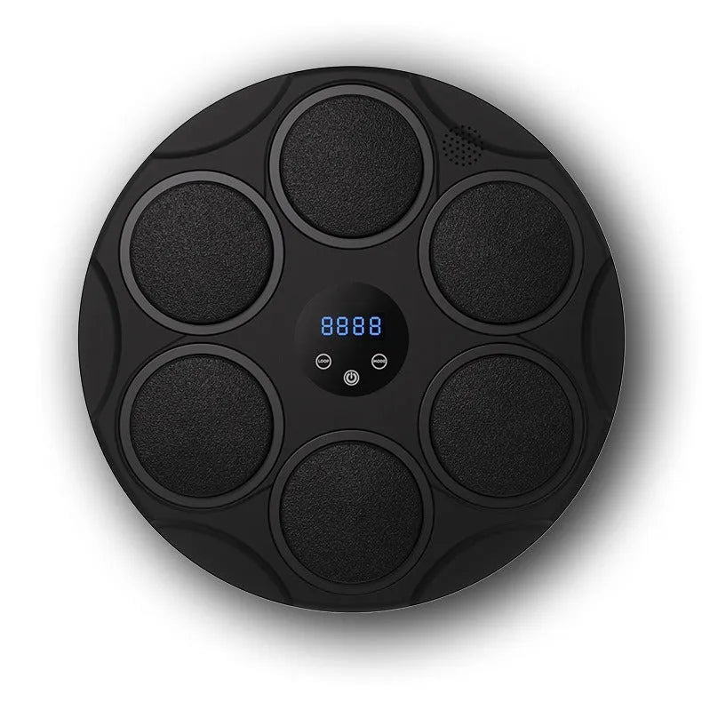 Smart Bluetooth music boxing target with black coloured lights and PU surface for home fitness training