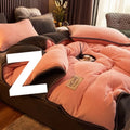 Coral fleece and velvet thick duvet cover in solid colour, polyester, twill weave, available in multiple sizes