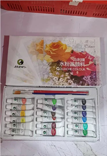 Marley gouache paint set in a box with twelve 12ml tubes in assorted colours