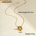 Gold geometric pendant necklace on adjustable chain with stainless steel construction