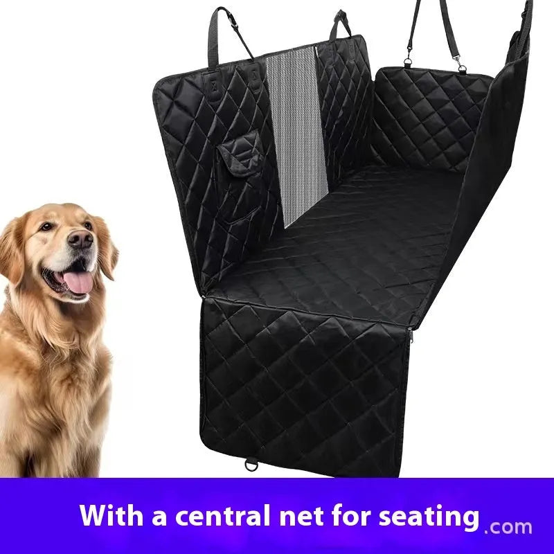 Pet car cushion anti-dirty cloth mat for dogs in black with medium mesh on car seat