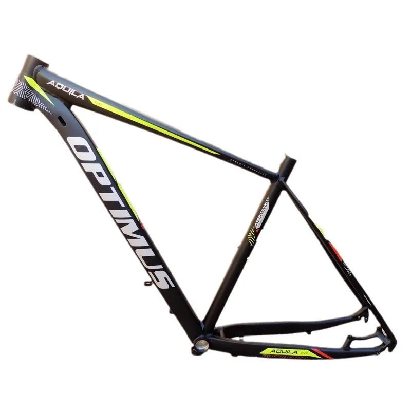 Black green aluminium alloy 29-inch mountain bike frame with internal cable routing
