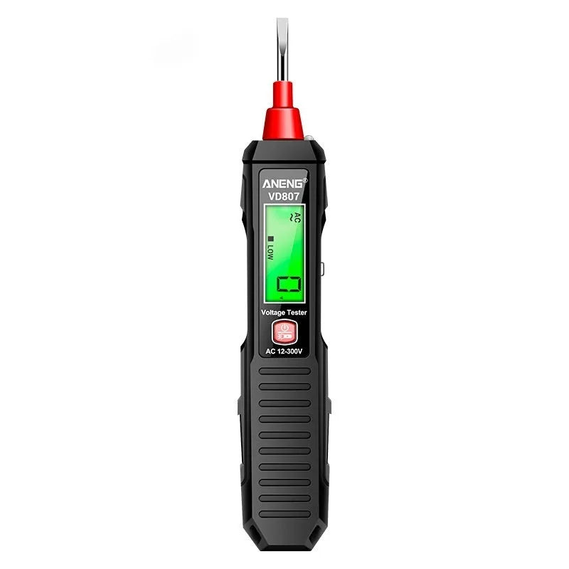 Portable high-sensitivity zero line detection pen with LCD display, 12V~300V range, black plastic housing