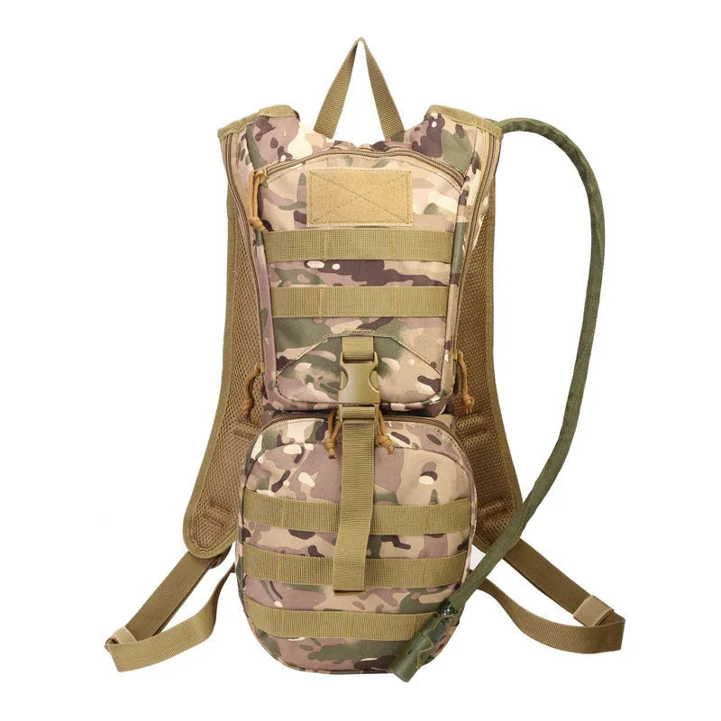 Multifunctional large capacity camouflage outdoor water bag made of Oxford cloth for cycling and hiking