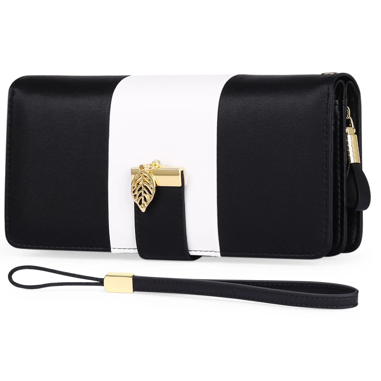 Anti theft PU leather handbag with combination lock in midnight black colour
