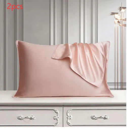 100% mulberry silk pillowcase 48x74cm palace luxury style with inlaid rope edge in champagne gold