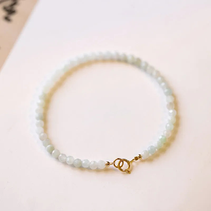 Women's Korean style retro bracelet with a jade ball charm on a chain.