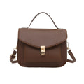 PU leather messenger bag with sandwich pockets and crossbody strap in urban simplicity style