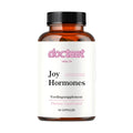 Bottle of dietary supplement containing evening primrose oil, asparagus, seaweed, collagen, ginger, magnesium glycinate, and vitamin B6, 60 capsules