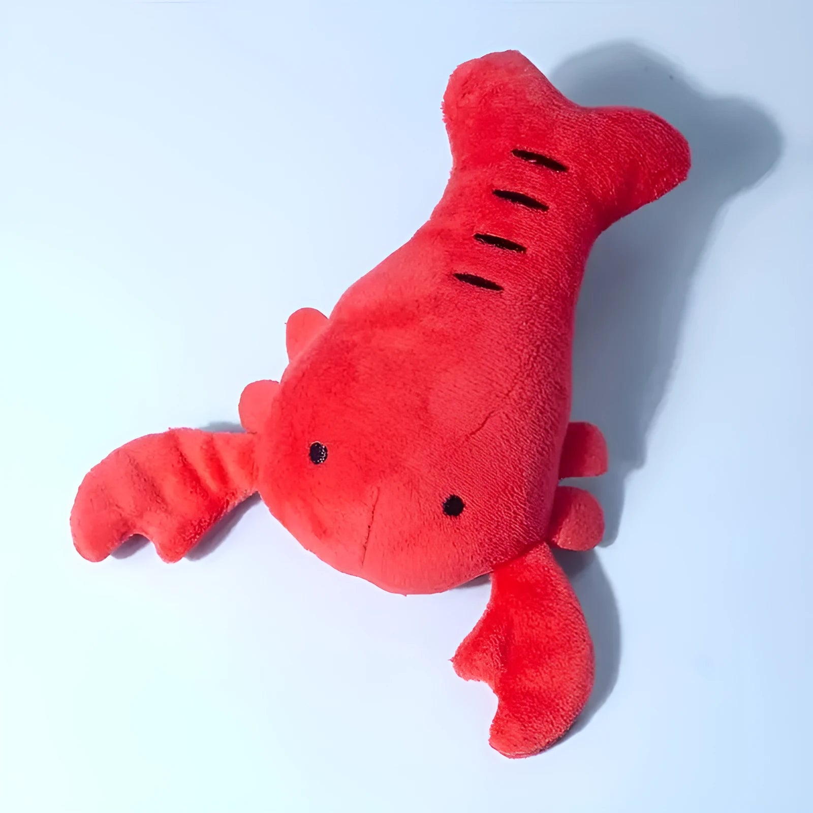 Red plush lobster crab dog toy with squeaker, size 12.5cm for small medium breeds
