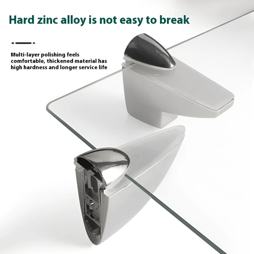 Thickened adjustable partition holder glass clip electroplated metal for shelving