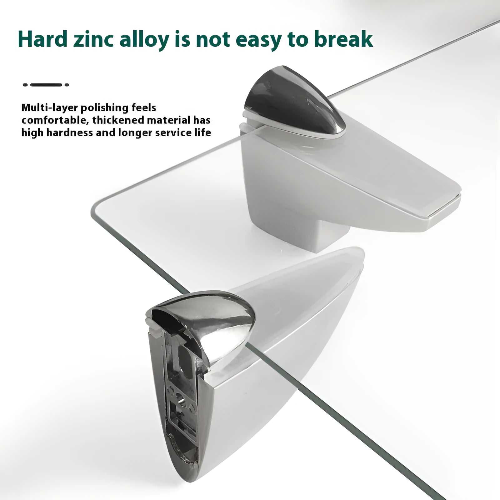 Thickened adjustable partition holder glass clip electroplated metal for shelving