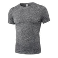 Men's quick dry stretch fitness shirt short sleeve solid colour polyester front view