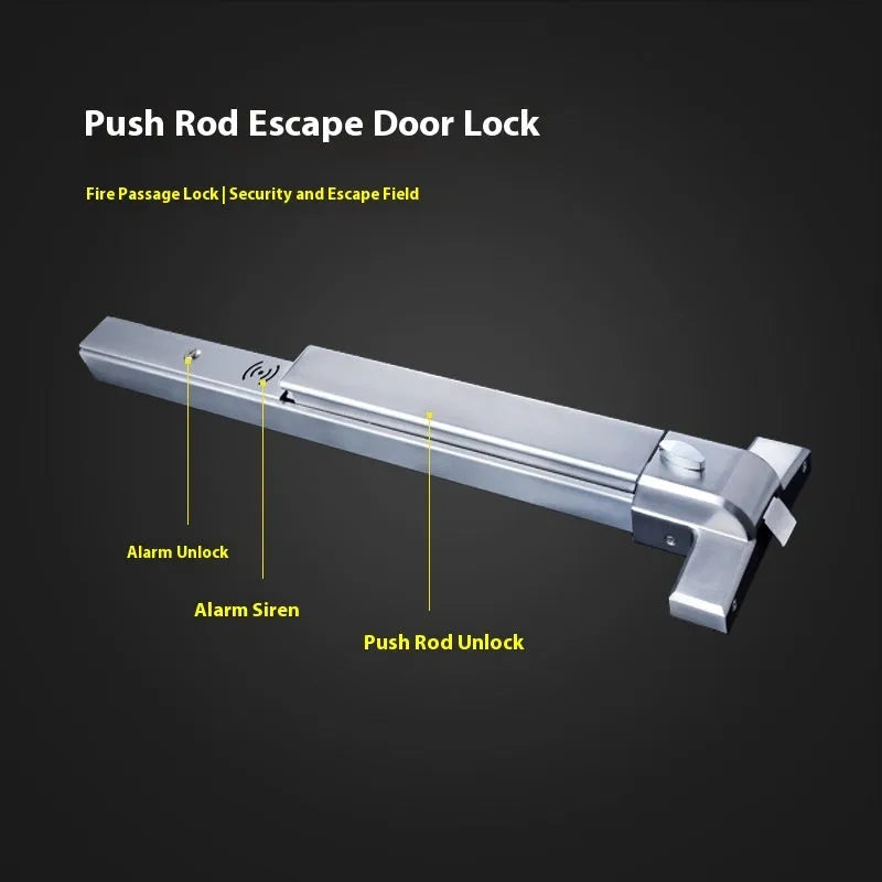 Stainless steel fireproof door push lock with external handle for 65cm baked paint single door