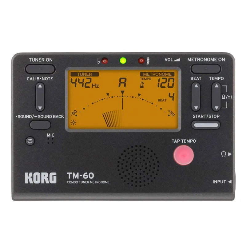 TM-60 black and white digital electronic metronome tuner with display screen