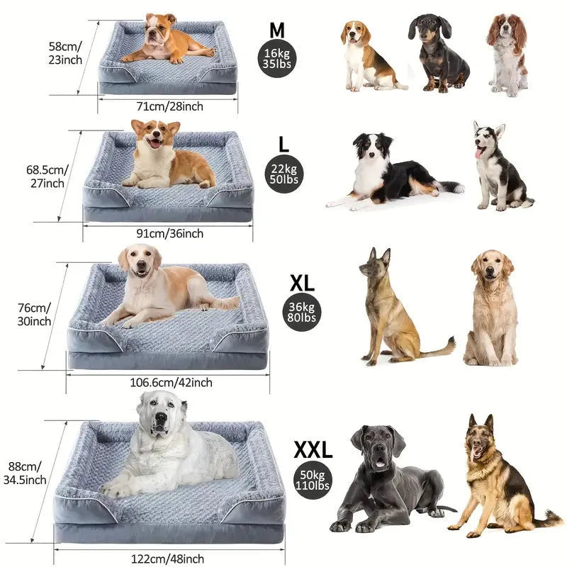 Waterproof fabric kennel mat for dogs in light gray, removable cover, size 91x69cm