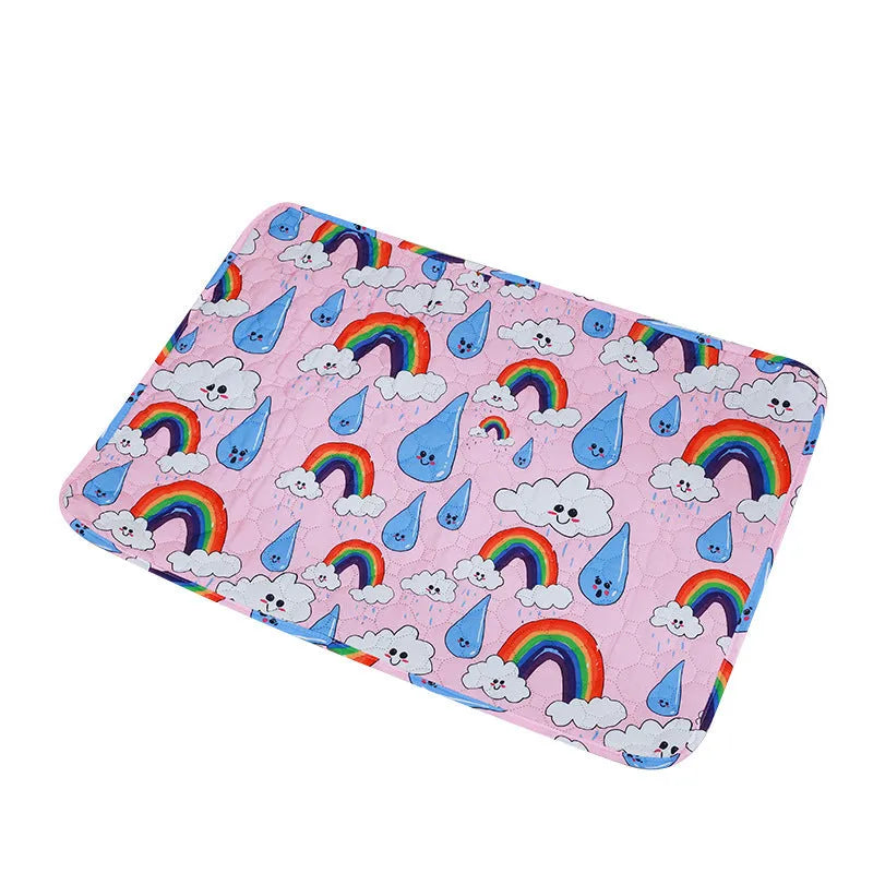 Reusable waterproof pet urine pad with anti-slip backing in various colours and sizes
