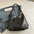Women's PU leather single shoulder bag in horizontal square shape with optional pendant