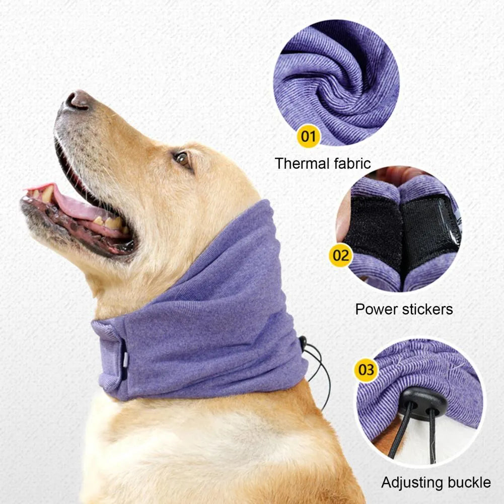 Dog calming hoodie head cover in polyester fabric for noise reduction and multi-purpose use
