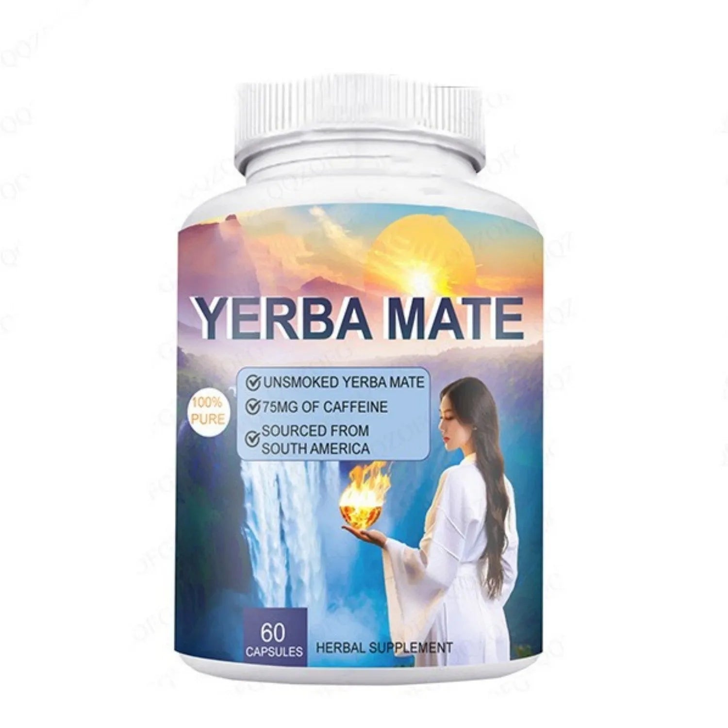 Bottle of 60 vitamin capsules on table, nutritional supplement for daily wellness