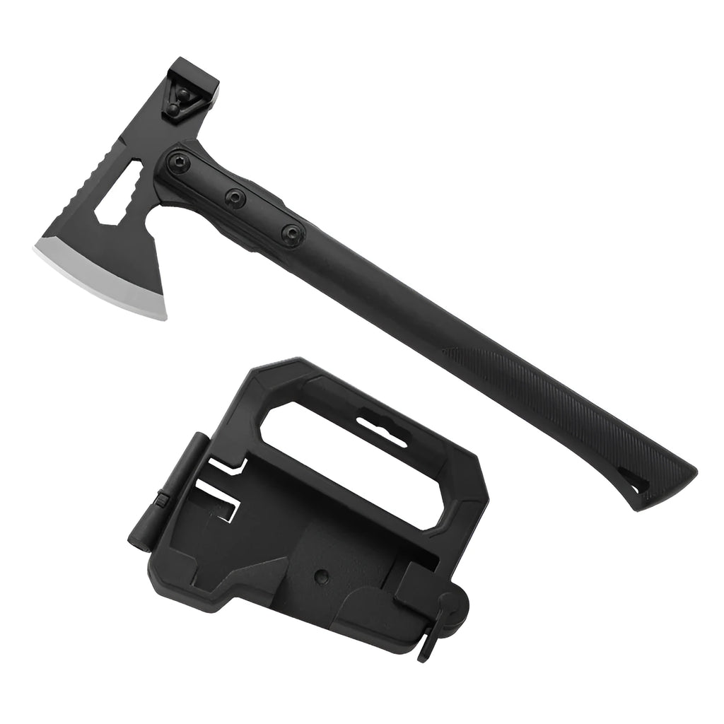 Outdoor multi-functional axe with stainless steel head and ABS handle, 40 x 15 cm blade