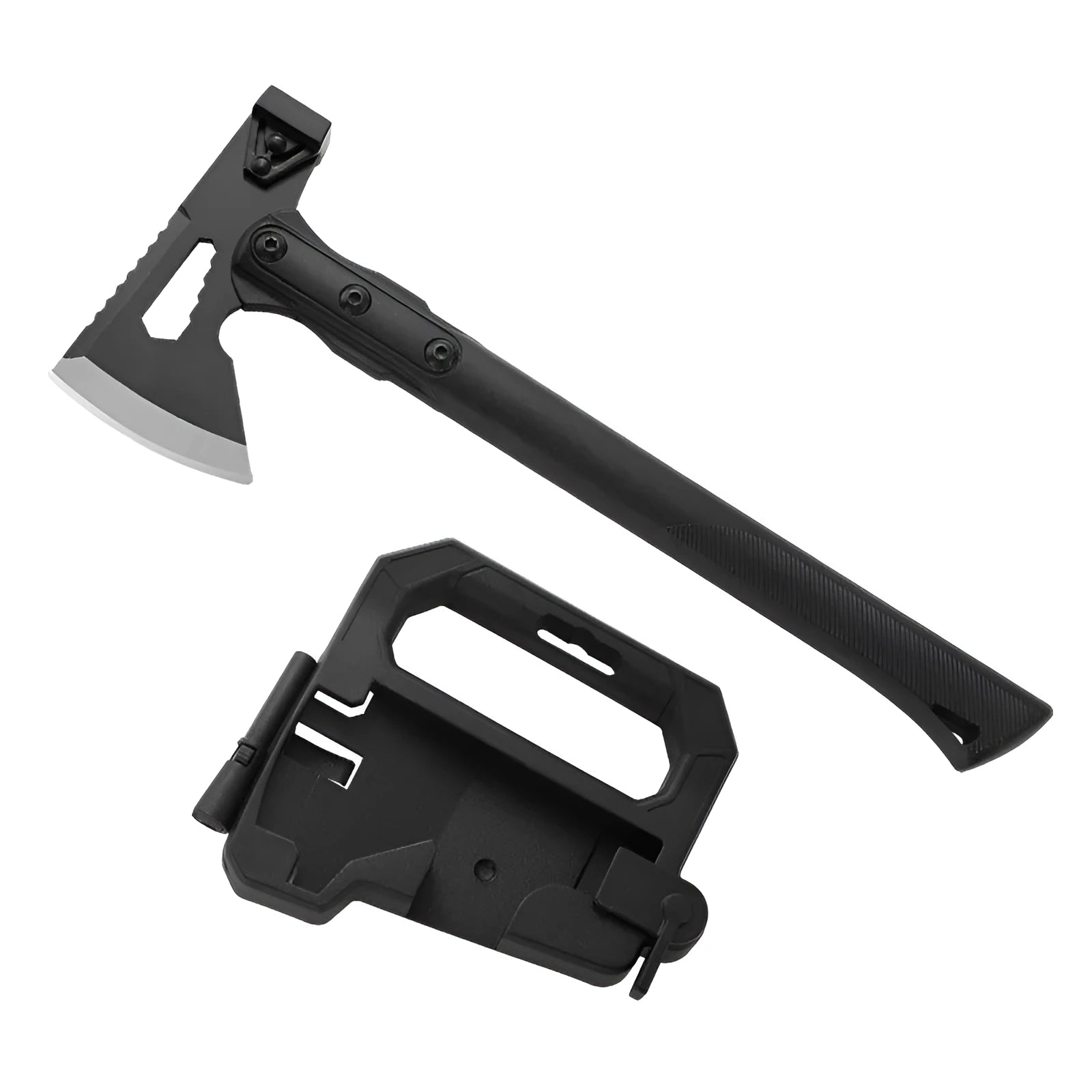Outdoor multi-functional axe with stainless steel head and ABS handle, 40 x 15 cm blade