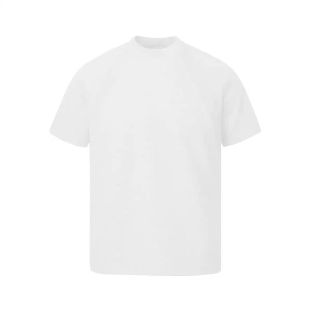 Men's black loose-fit short sleeve top with textured air layer stitching detail.