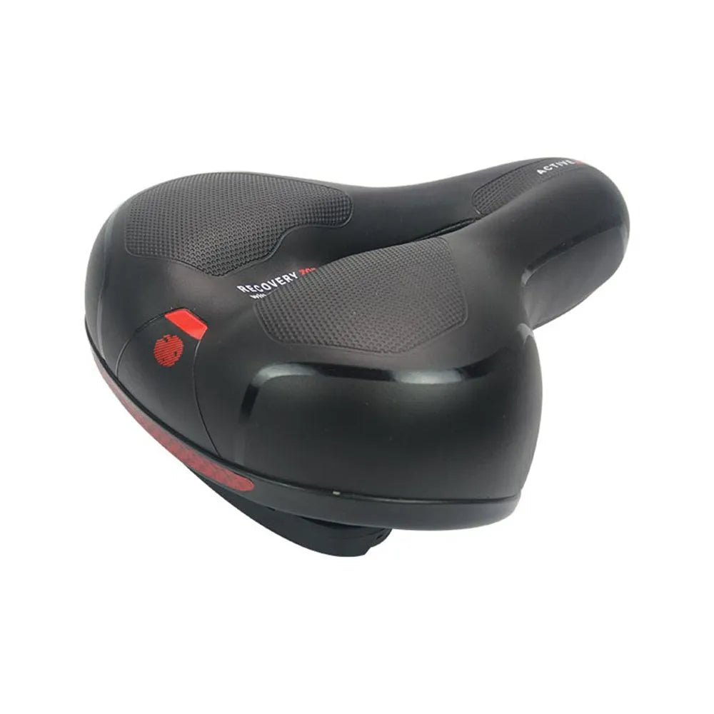 Thickened soft silicone bicycle saddle cushion with PU leather cover, waterproof protector, wrench and tire patch set