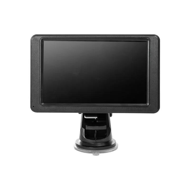 Black portable vehicle-mounted MP5 player with 7-inch LCD screen, front view