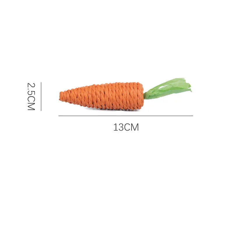 Assortment of cat toys including carrot shapes, paper balls, and grinding sticks in two size options