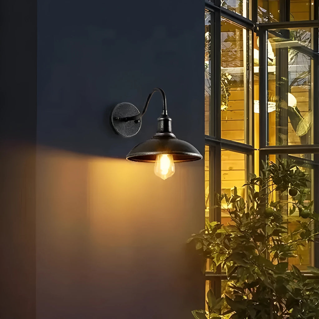 Retro style outdoor wall lamp for villa courtyards in silver or copper finish