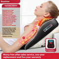 Intelligent multifunctional massage pillow with remote control, hot compress, and argy wormwood in luxury configuration on a sofa
