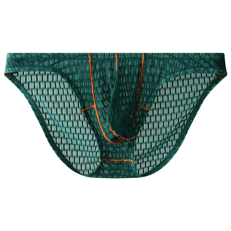 Men's low waist lace briefs in five colours - white, black, green, rose red, light purple
