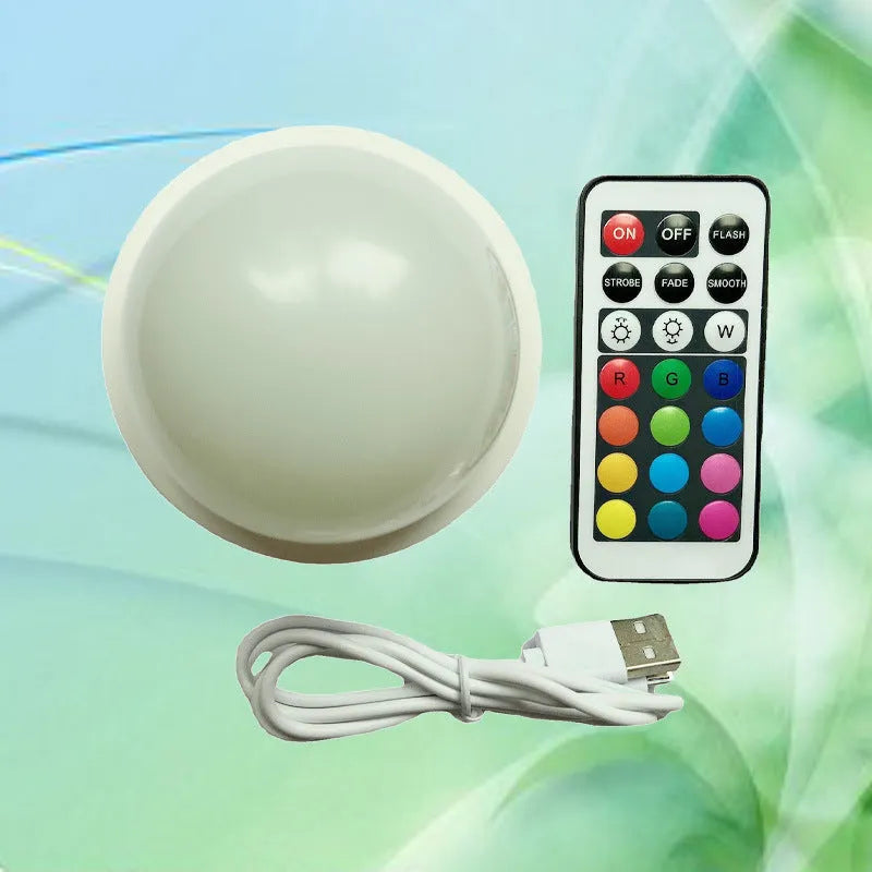 Colorful 3D shooting night light with ABS shade, remote and touch control, USB powered, 80x80x29mm