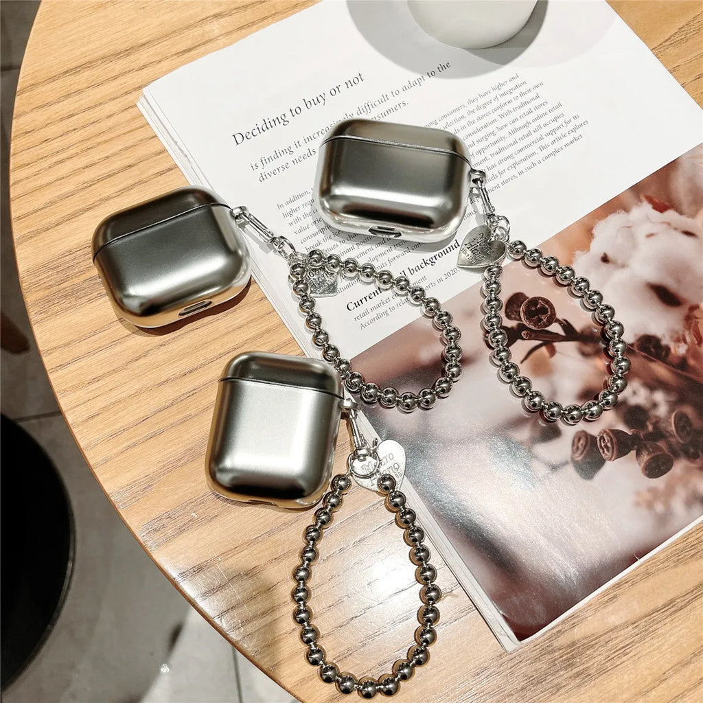 Matte plating TPU protective case for AirPods with electroplated bracelet design