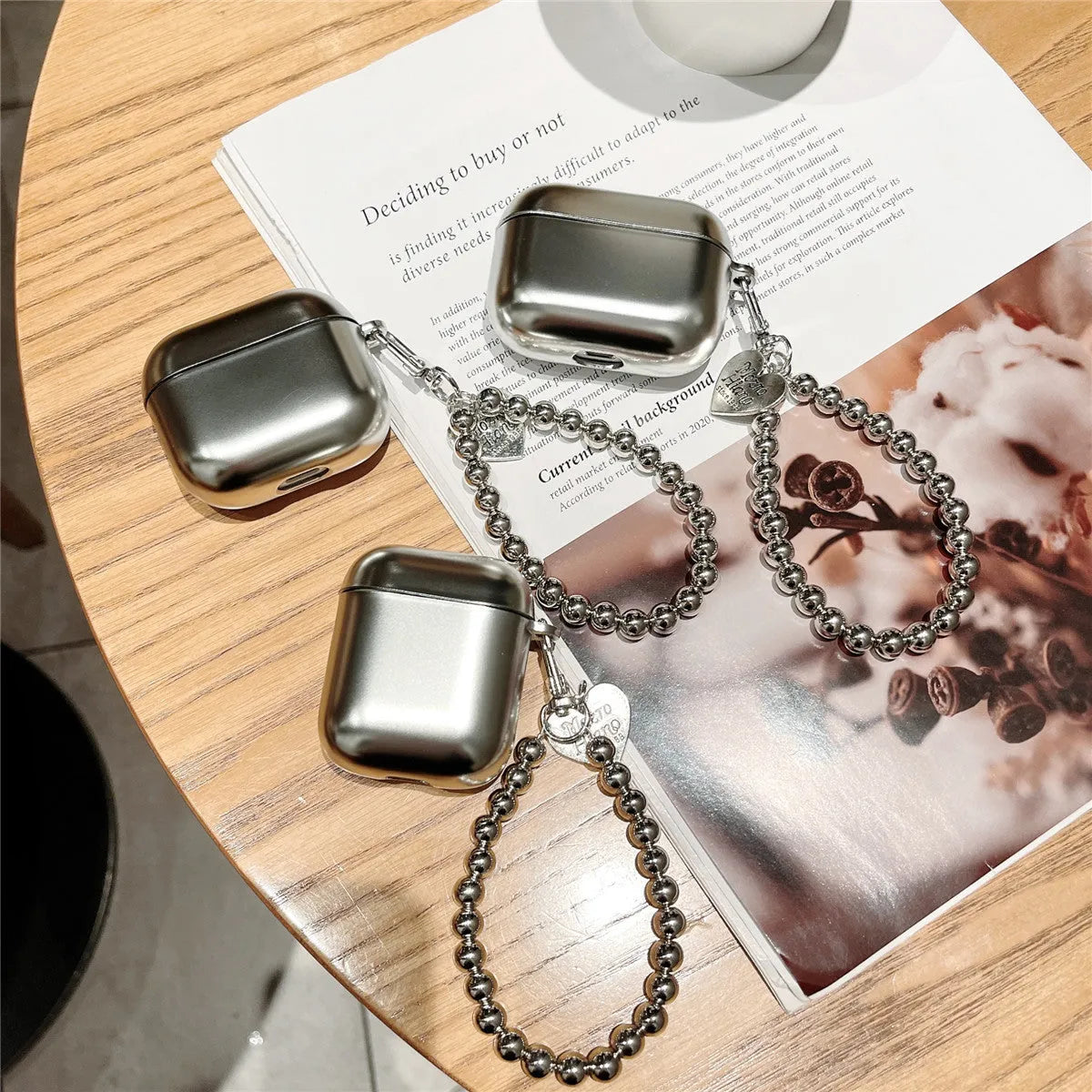 Matte plating TPU protective case for AirPods with electroplated bracelet design