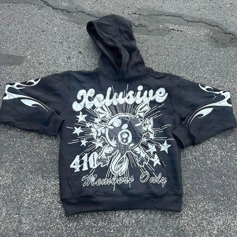 Personalised letter printing loose pullover in black, blue, orange, and pink polyester street hipster style