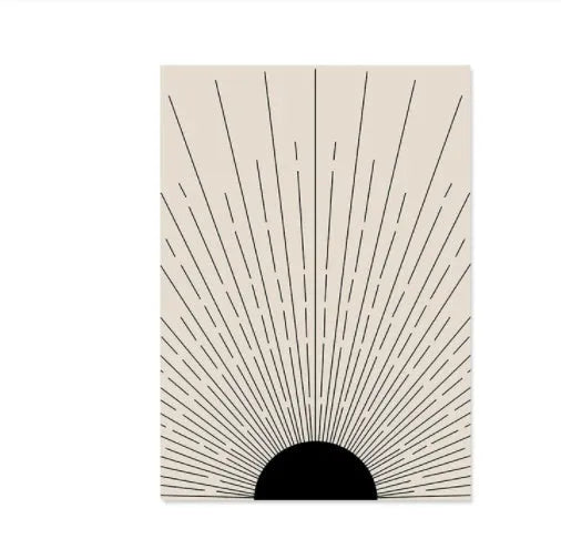 Boho canvas print abstract lines animal design frameless spray painting water-based ink wall art