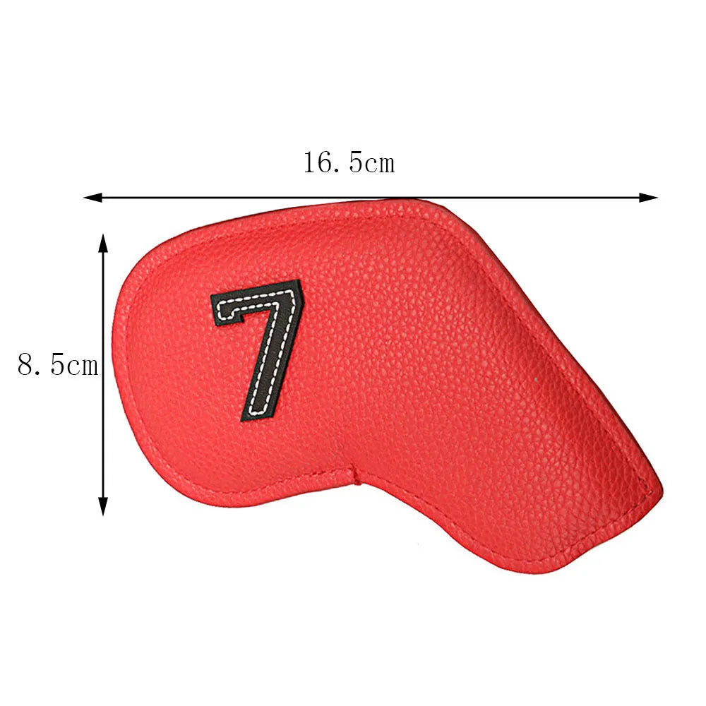 10-piece digital print golf club head cover set with colourful designs for driver and iron protection