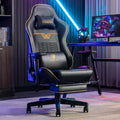 Dowinx Ls-6010 gaming chair in black leather-look upholstery with 4D armrests and metal frame