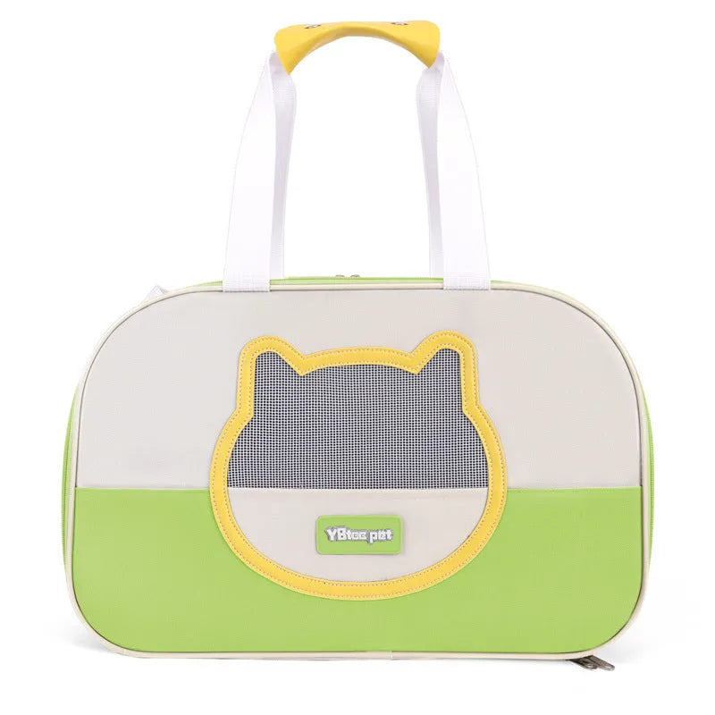 Foldable cat backpack in Oxford cloth with 15 jin capacity, shown in blue colour option