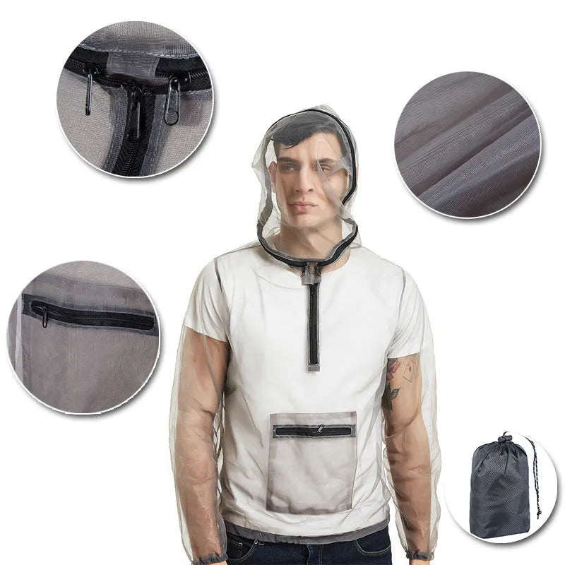 Rayman Jungle Run breathable insect-proof jacket in smoky gray for outdoor mountain climbing and wild fishing