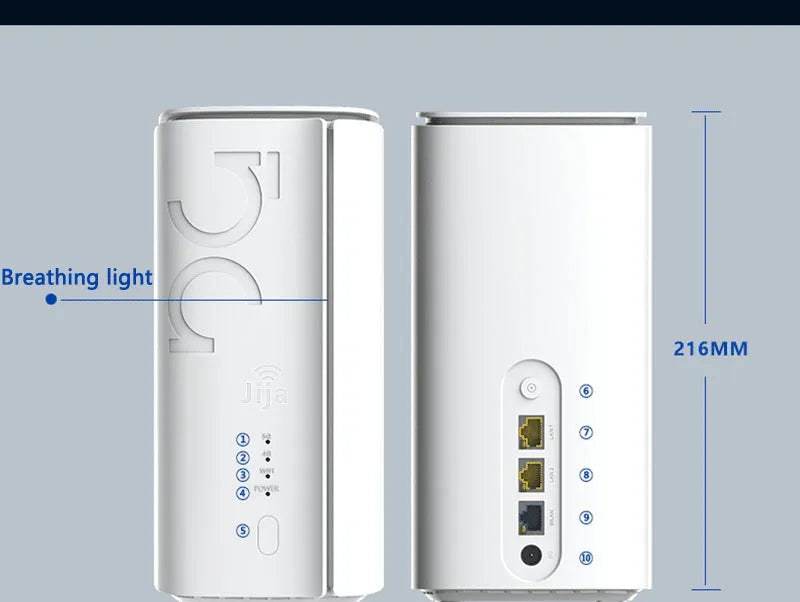 4G CPE wireless router with Qualcomm or Zhanrui chip options, measuring 51mm by 30mm by 5mm