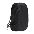 Army green backpack rain cover laid flat, designed to fit over an 80-litre capacity bag.