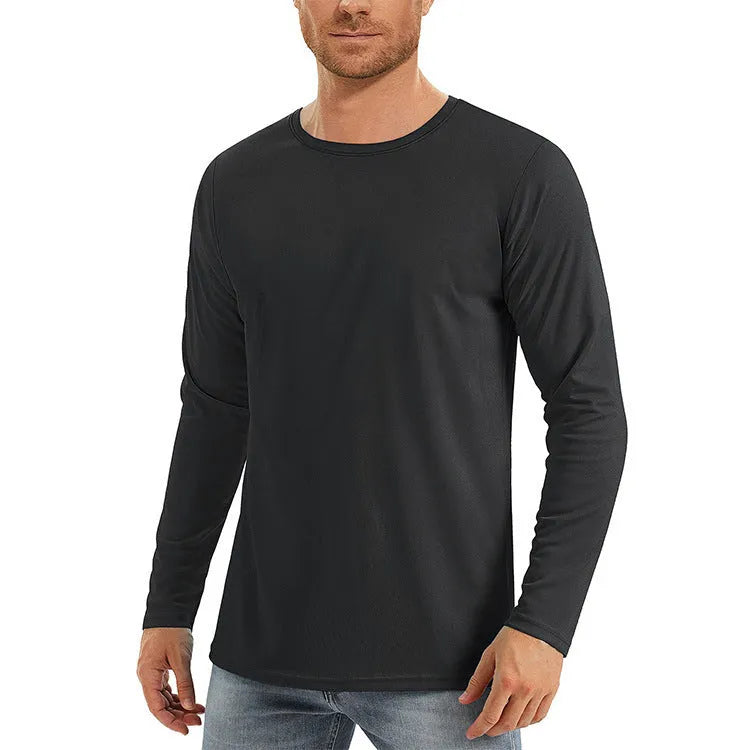 UV protection quick-dry polyester long sleeve top in solid colour, front view